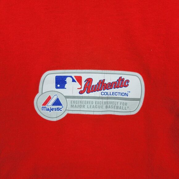St Louis Cardinals Mens Shirt Medium Red Authentic MLB Baseball Majestic - Picture 4 of 8